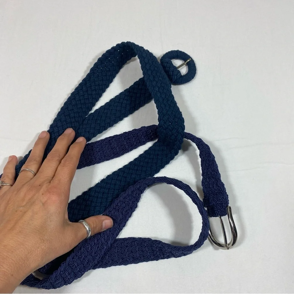 Liz Claiborne Navy Braided Belt Set of 2 Navy Belts Large unisex Belts